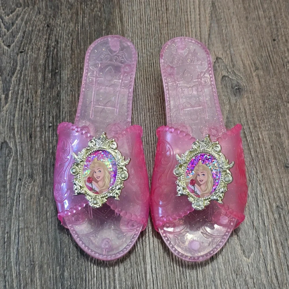 Disney Princess Aurora Sleeping Beauty Dress Up Shoes Girls OS Pink Glitter